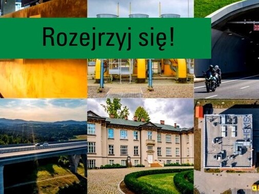 Okładka miesięcznika rozejrzyj się, przedstawia 4 krajobrazy