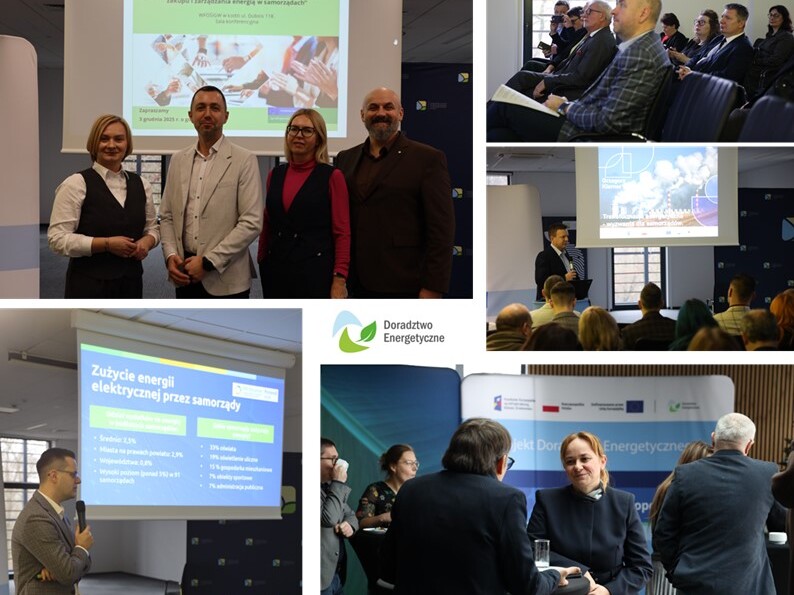 fotorelacja z konferencji. kila zdjęć z uczestnikami i jedno z Doradcami energetycznymi