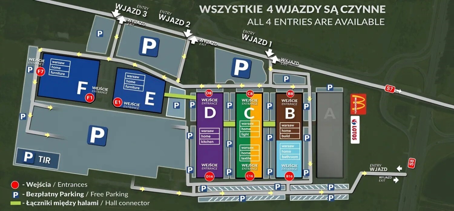 Grafika przedstawia mapę dojazdu na PIME Storage Energy Summit 2026 podczas Solar Energy Expo w Ptak Warsaw Expo, Aleja Katowicka 62, 05-830 Nadarzyn