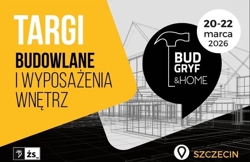 Grafika jest zaproszeniem na Targi Budowlane i Wyposażenia Wnętrz BUD-GRYF & HOME, które odbędą się w dniach 20-22 2026 w Szczecinie