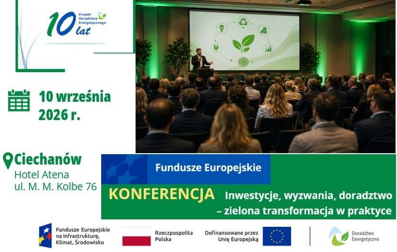 Grafika przedstawia salę konferencyjną i jednocześnie jest zaproszeniem na Konferencję 
